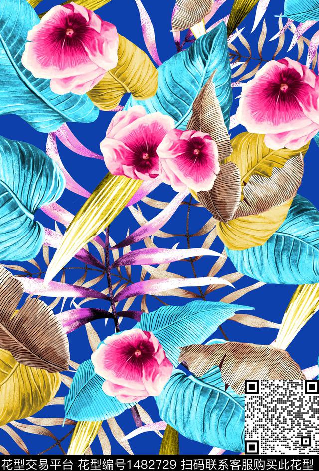 2022031501.jpg - 1482729 - 民族花卉 民族风 花卉 - 传统印花花型 － 女装花型设计 － 瓦栏