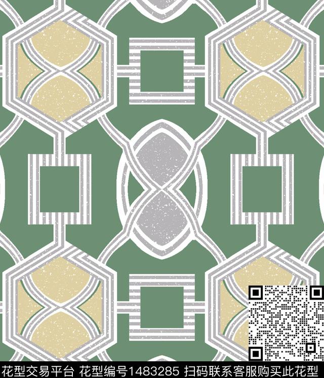 格子传统纹样民族风传统印花花型下载（图片编号: 1483285） - 瓦栏（Walan）