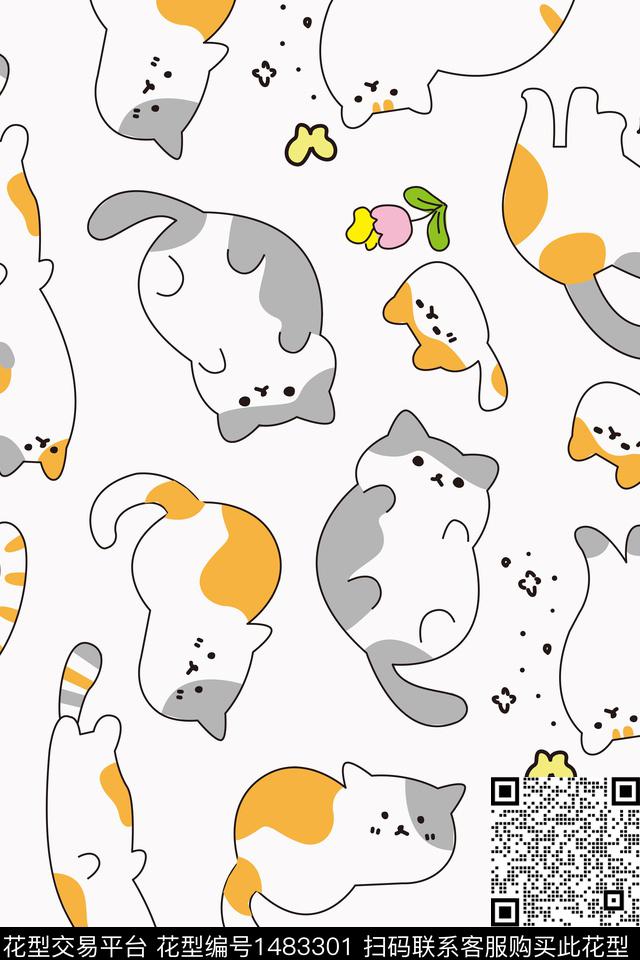 童装可爱卡通动物数码印花花型下载（图片编号: 1483301） - 瓦栏（Walan）