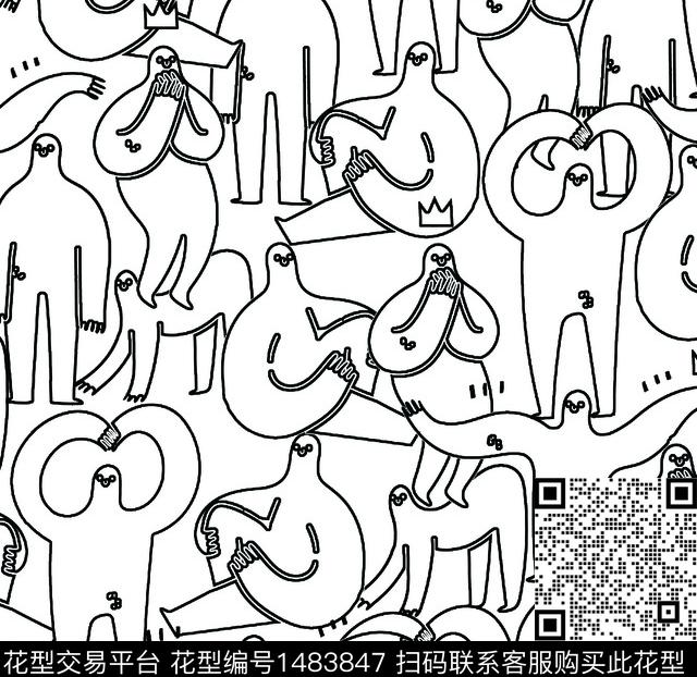 XYW2001-101-122.jpg - 1483847 - 涂鸦 嘻哈 几何 - 数码印花花型 － 女装花型设计 － 瓦栏