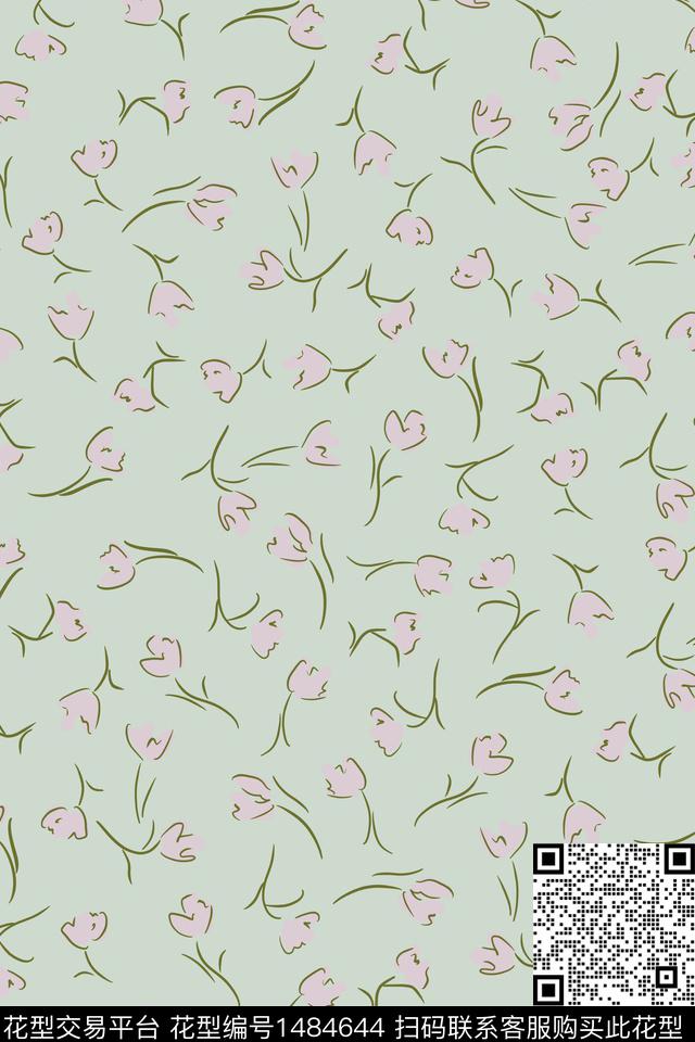 少女小清新艺术数码印花花型下载（图片编号: 1484644） - 瓦栏（Walan）
