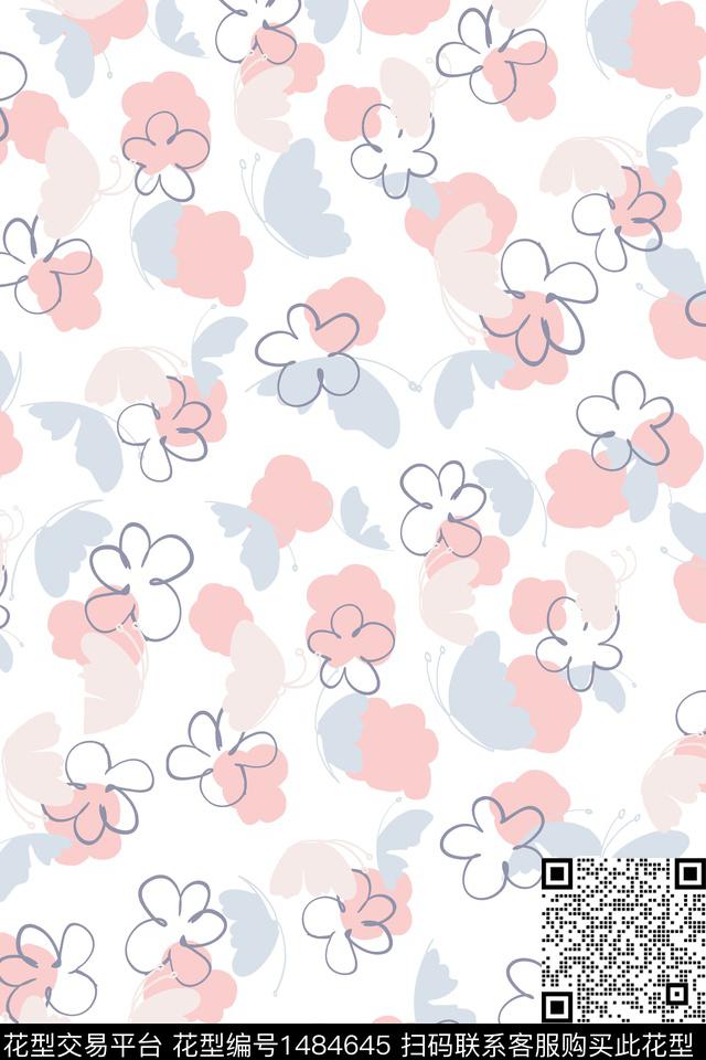 少女小清新艺术数码印花花型下载（图片编号: 1484645） - 瓦栏（Walan）
