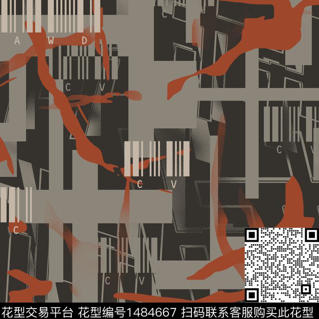 几何趋势花型纸印花传统印花花型下载（图片编号: 1484667） - 瓦栏（Walan）