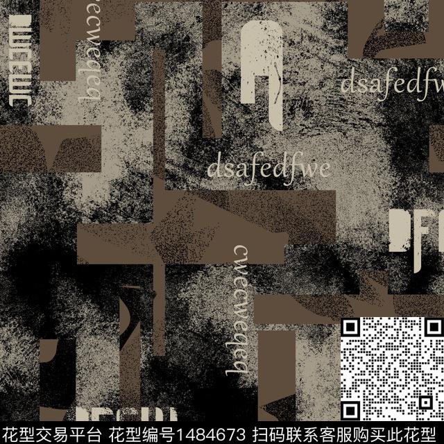 字母几何趋势花型传统印花花型下载（图片编号: 1484673） - 瓦栏（Walan）