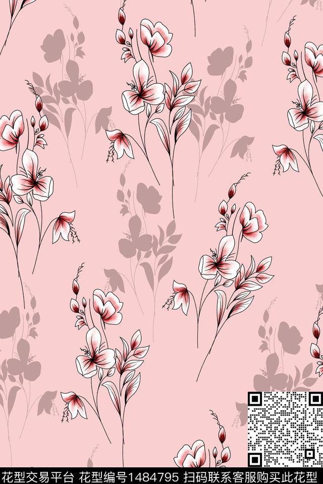 民族风花卉小碎花数码印花花型下载（图片编号: 1484795） - 瓦栏（Walan）