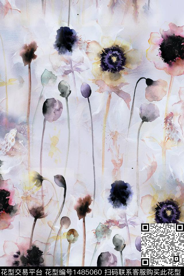 香云纱旗袍中国风数码印花花型下载（图片编号: 1485060） - 瓦栏（Walan）