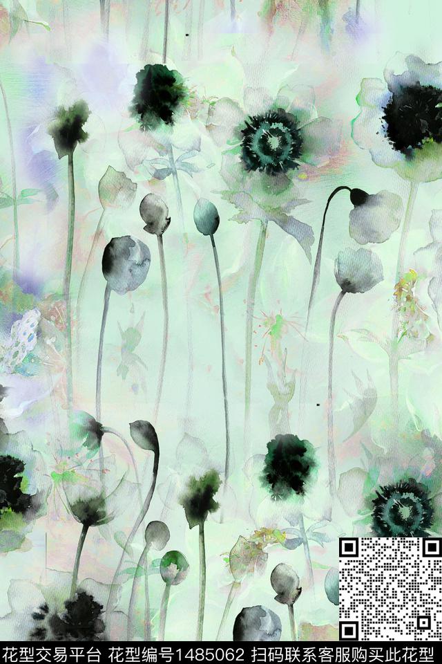 香云纱旗袍中国风数码印花花型下载（图片编号: 1485062） - 瓦栏（Walan）