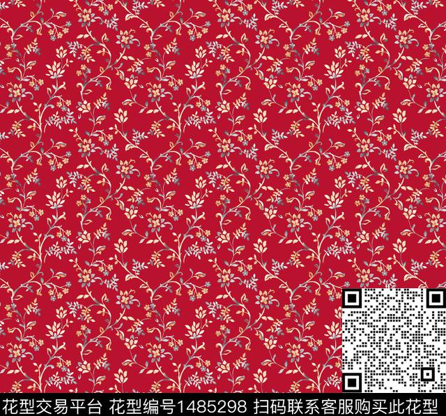 连衣裙小碎花手绘花卉传统印花花型下载（图片编号: 1485298） - 瓦栏（Walan）