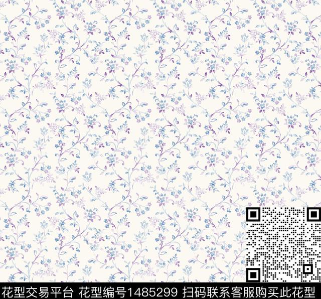 连衣裙小碎花手绘花卉传统印花花型下载（图片编号: 1485299） - 瓦栏（Walan）