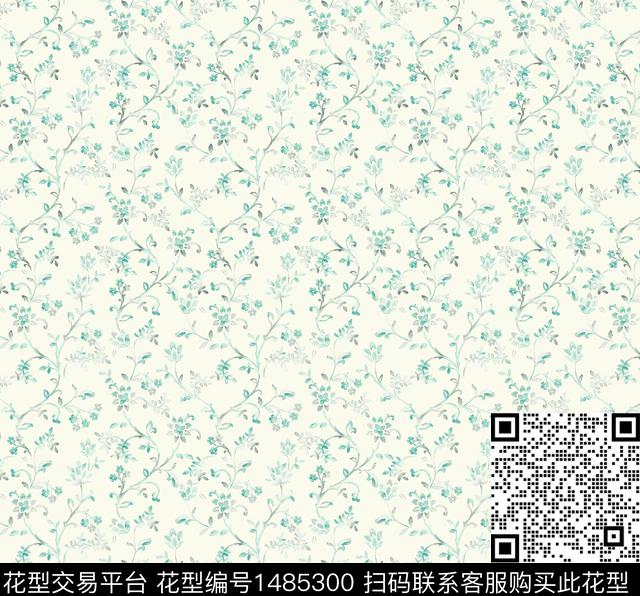 连衣裙小碎花手绘花卉传统印花花型下载（图片编号: 1485300） - 瓦栏（Walan）