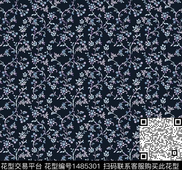 连衣裙小碎花手绘花卉传统印花花型下载（图片编号: 1485301） - 瓦栏（Walan）