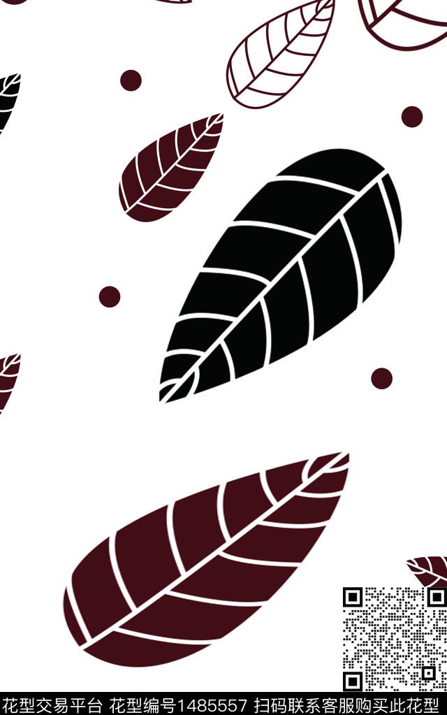 绿植树叶传统印花花型下载（图片编号: 1485557） - 瓦栏（Walan）
