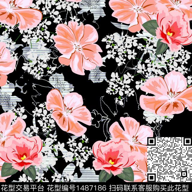 3.jpg - 1487186 - 几何 时尚 花卉 - 数码印花花型 － 女装花型设计 － 瓦栏