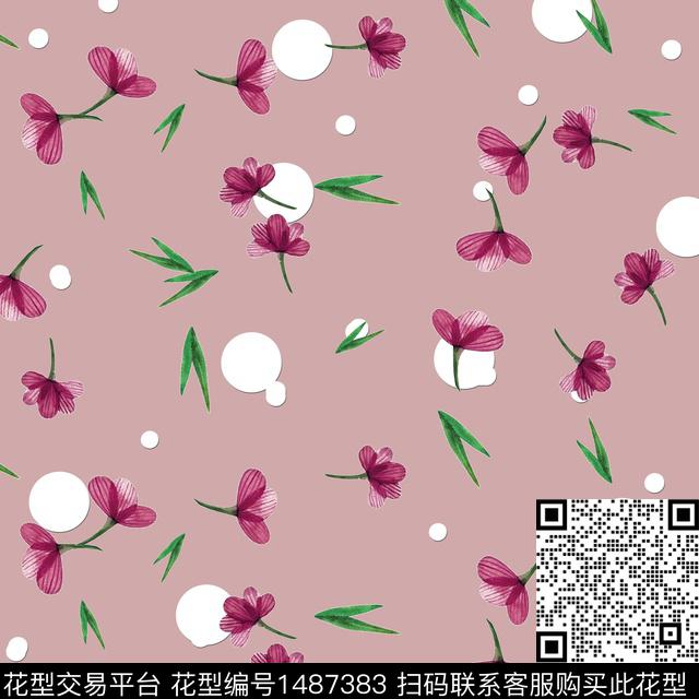 220328.jpg - 1487383 - 绿植树叶 花卉 小清新 - 数码印花花型 － 女装花型设计 － 瓦栏