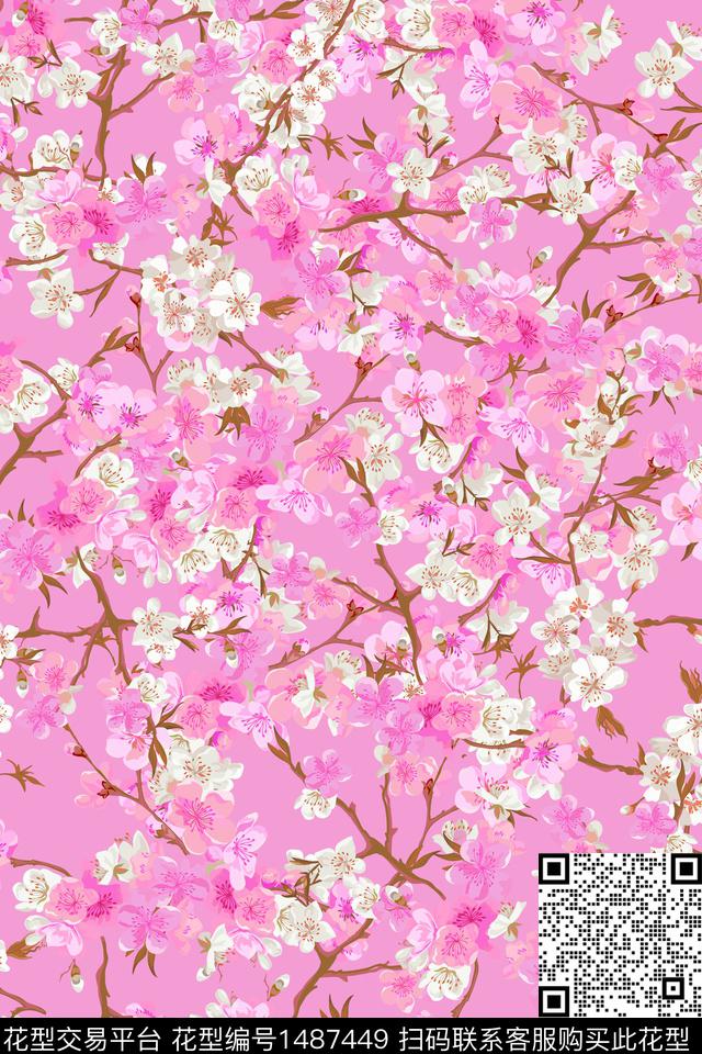 花卉20090-3.jpg - 1487449 - 绿植树叶 民族风 花卉 - 数码印花花型 － 女装花型设计 － 瓦栏
