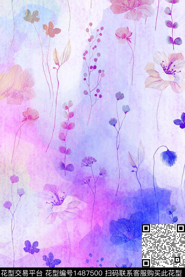 HWH-006.jpg - 1487500 - 数码花型 花卉 小碎花 - 数码印花花型 － 女装花型设计 － 瓦栏