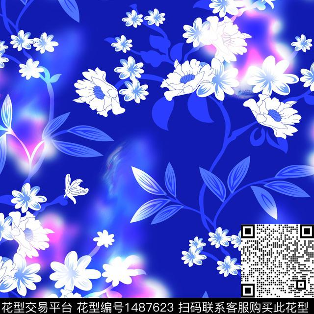 BSMYSJ0627.jpg - 1487623 - 数码花型 绿植树叶 花卉 - 数码印花花型 － 女装花型设计 － 瓦栏