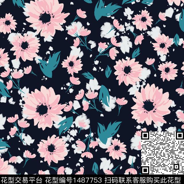 XPX-Woo3.jpg - 1487753 - 数码花型 连衣裙 鲜花 - 数码印花花型 － 女装花型设计 － 瓦栏