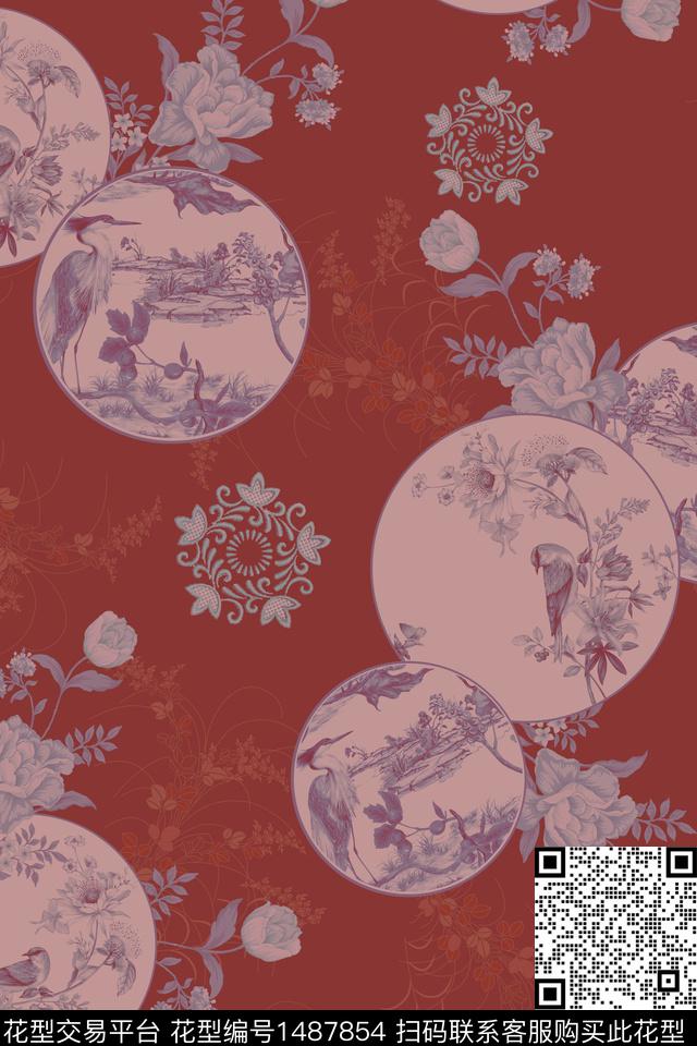 Orst_gmd0560K.jpg - 1487854 - 花卉 旗袍 真丝 - 数码印花花型 － 女装花型设计 － 瓦栏
