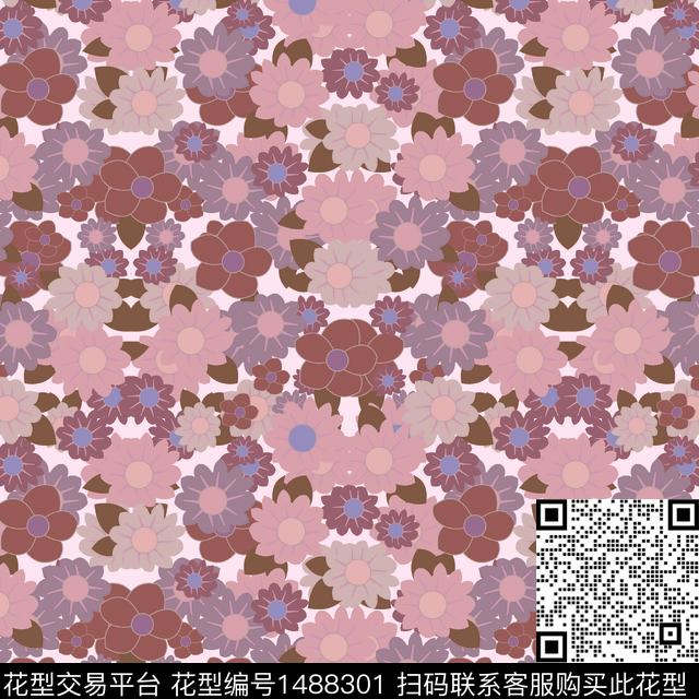 数码花型女装民族风数码印花花型下载（图片编号: 1488301） - 瓦栏（Walan）