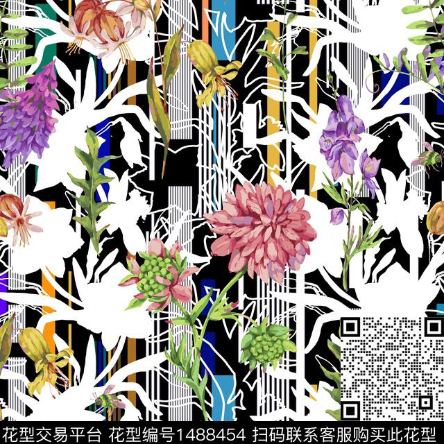 9.jpg - 1488454 - 几何 时尚 花卉 - 数码印花花型 － 女装花型设计 － 瓦栏