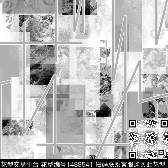 几何趋势花型抽象男装传统印花花型下载（图片编号: 1488541） - 瓦栏（Walan）