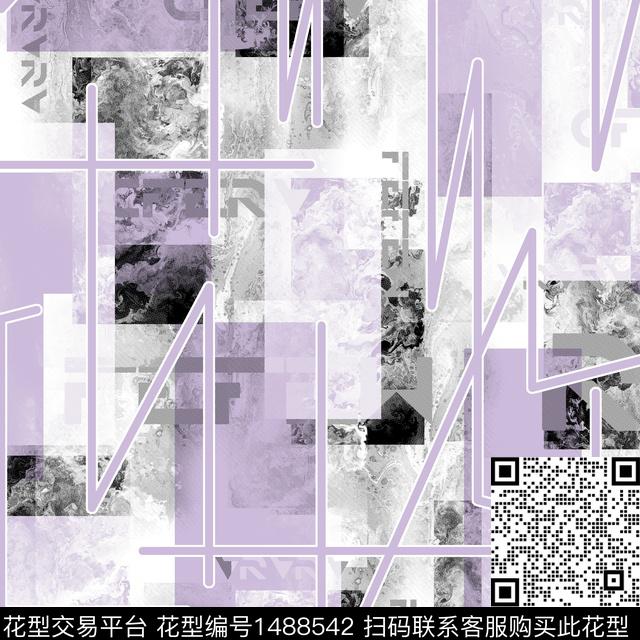 几何趋势花型抽象男装传统印花花型下载（图片编号: 1488542） - 瓦栏（Walan）
