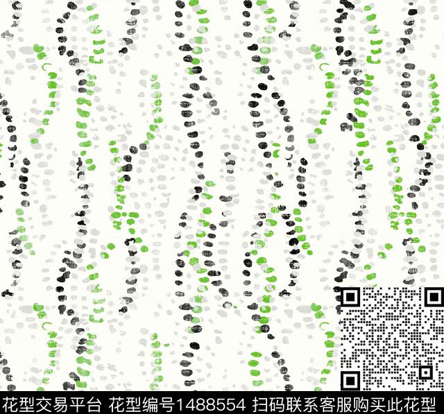 荧光几何黑底花卉传统印花花型下载（图片编号: 1488554） - 瓦栏（Walan）