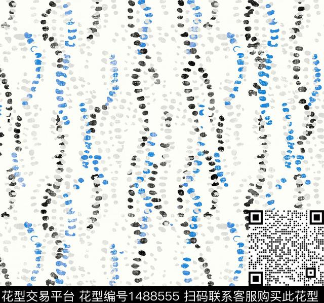 20077-3.jpg - 1488555 - 荧光 几何 黑底花卉 - 传统印花花型 － 女装花型设计 － 瓦栏