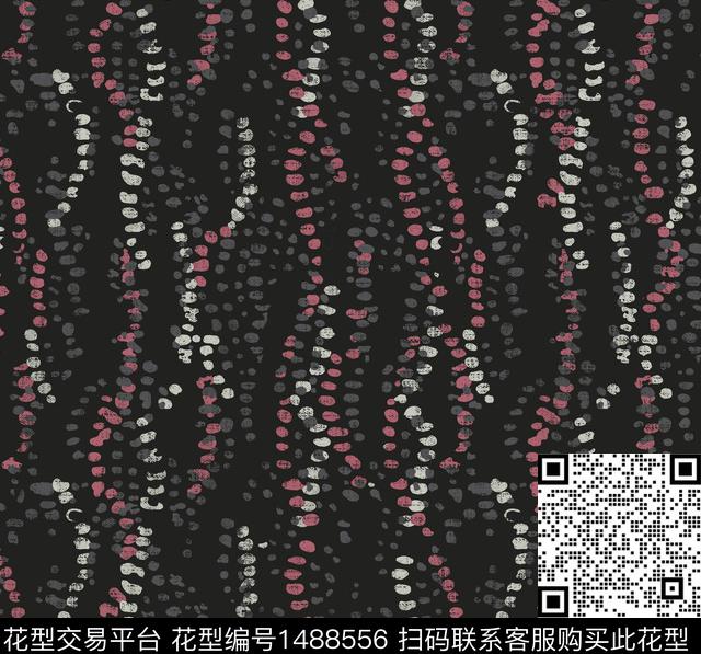 20077-4.jpg - 1488556 - 荧光 几何 黑底花卉 - 传统印花花型 － 女装花型设计 － 瓦栏