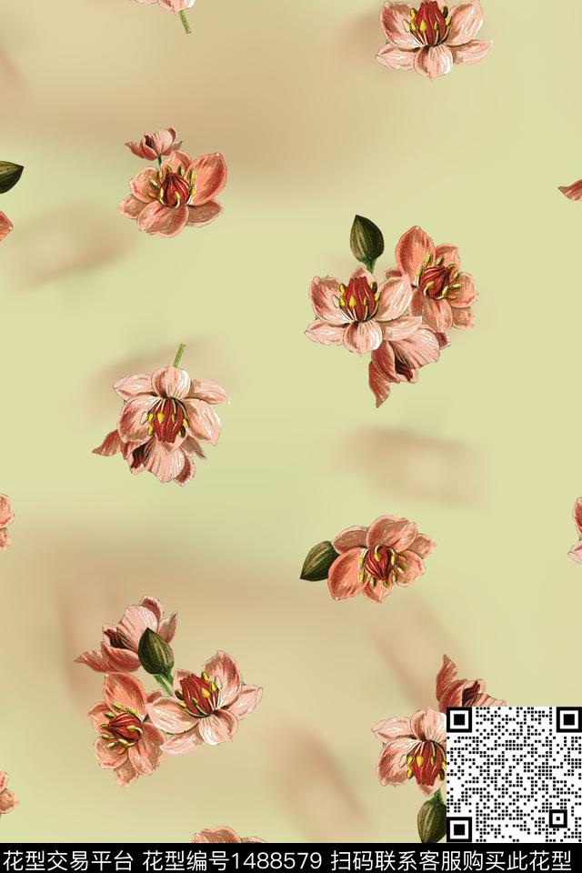 数码花型花卉小碎花数码印花花型下载（图片编号: 1488579） - 瓦栏（Walan）