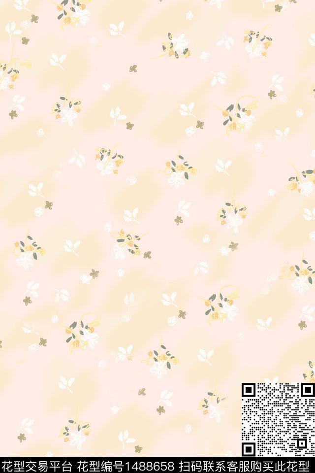 花卉春夏花型小清新数码印花花型下载（图片编号: 1488658） - 瓦栏（Walan）