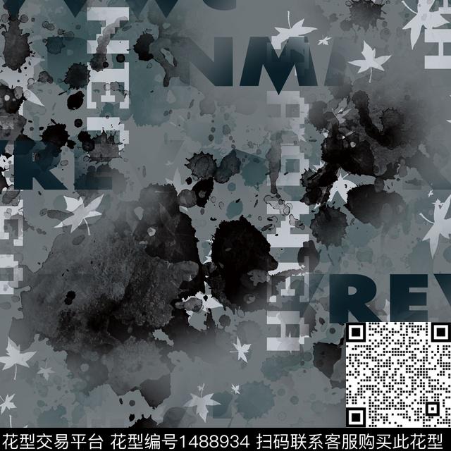几何字母趋势花型传统印花花型下载（图片编号: 1488934） - 瓦栏（Walan）