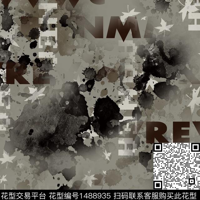 几何字母趋势花型传统印花花型下载（图片编号: 1488935） - 瓦栏（Walan）
