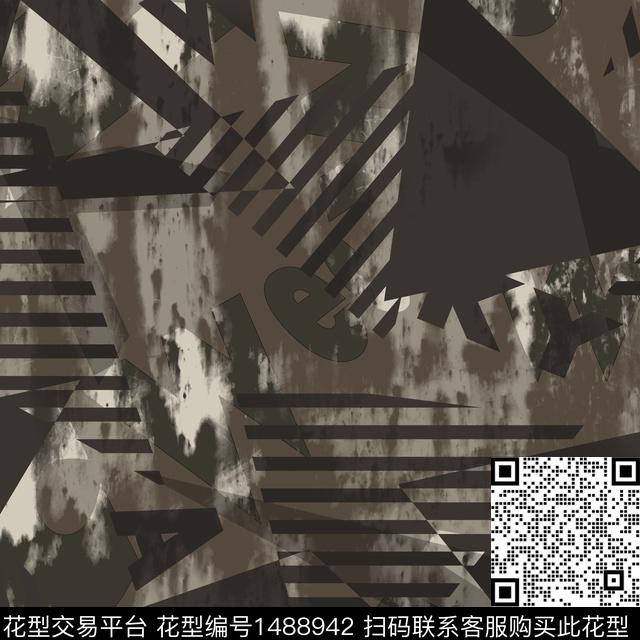 几何趋势花型抽象男装传统印花花型下载（图片编号: 1488942） - 瓦栏（Walan）