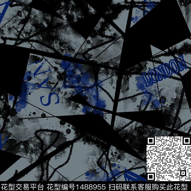 几何趋势花型抽象男装传统印花花型下载（图片编号: 1488955） - 瓦栏（Walan）