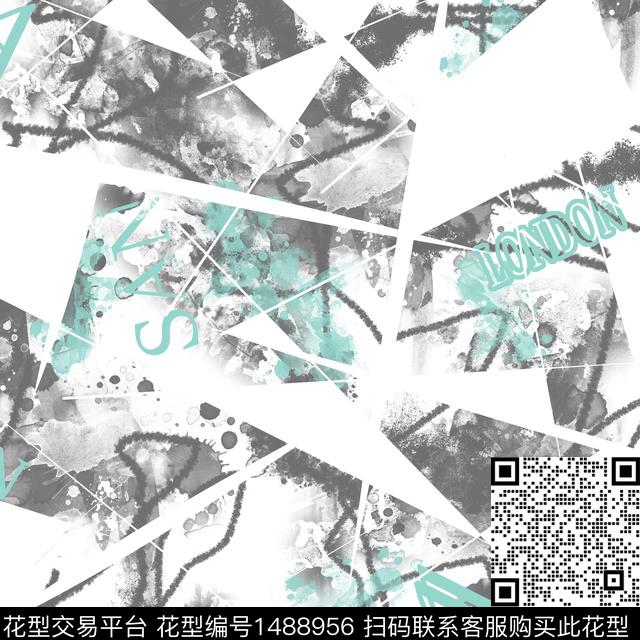 几何趋势花型抽象男装传统印花花型下载（图片编号: 1488956） - 瓦栏（Walan）