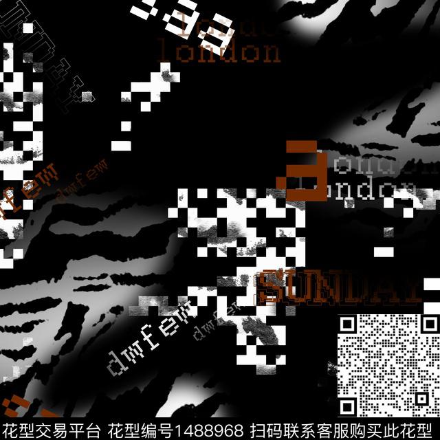 几何字母趋势花型传统印花花型下载（图片编号: 1488968） - 瓦栏（Walan）