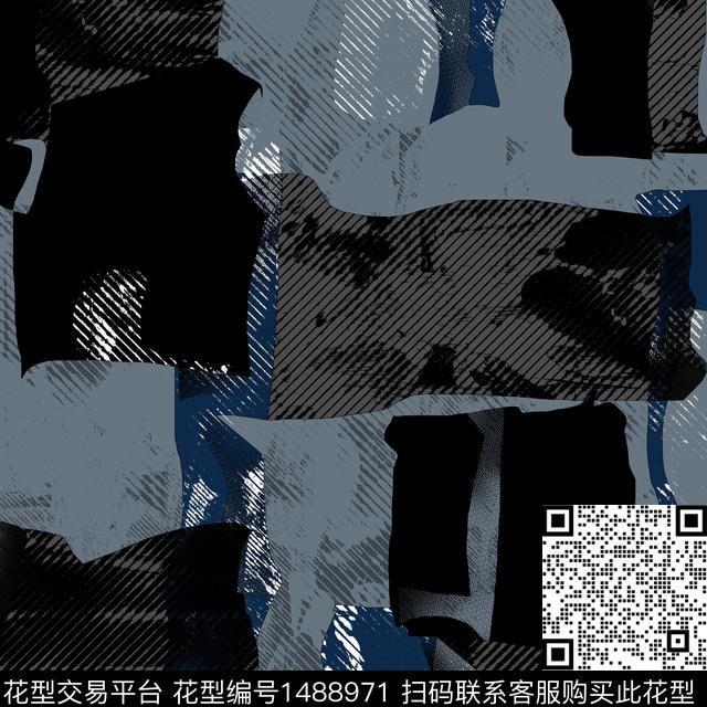 几何趋势花型抽象男装传统印花花型下载（图片编号: 1488971） - 瓦栏（Walan）
