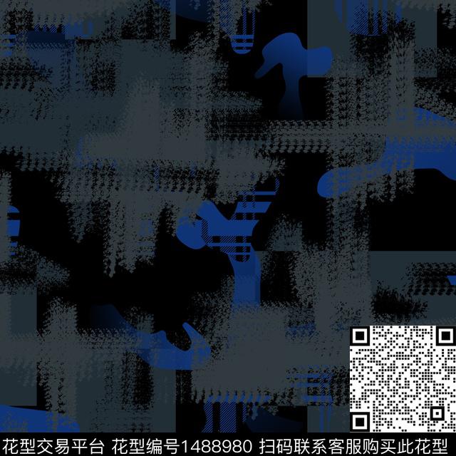 几何趋势花型抽象男装传统印花花型下载（图片编号: 1488980） - 瓦栏（Walan）