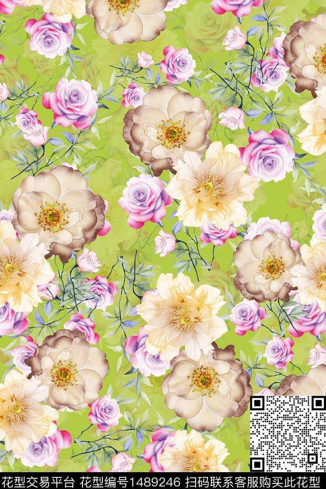CCCC306D.jpg - 1489246 - 花卉 潮牌 小碎花 - 数码印花花型 － 女装花型设计 － 瓦栏