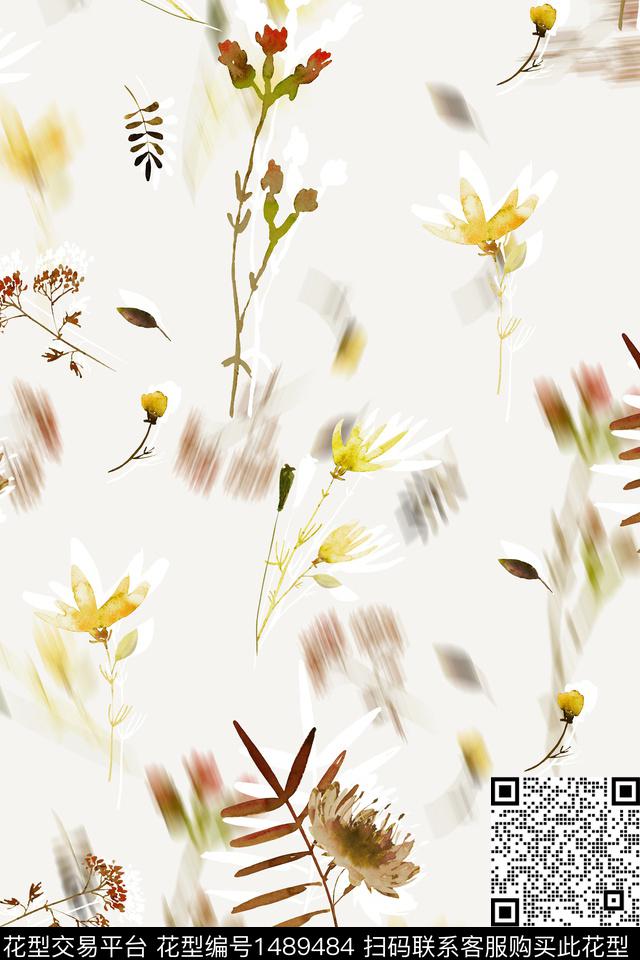 绿植树叶雪纺大牌风数码印花花型下载（图片编号: 1489484） - 瓦栏（Walan）
