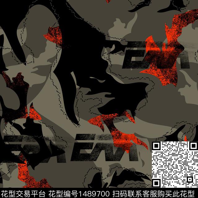 几何字母趋势花型传统印花花型下载（图片编号: 1489700） - 瓦栏（Walan）