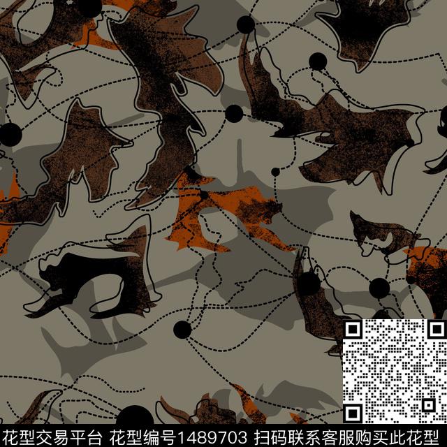 几何趋势花型抽象男装传统印花花型下载（图片编号: 1489703） - 瓦栏（Walan）
