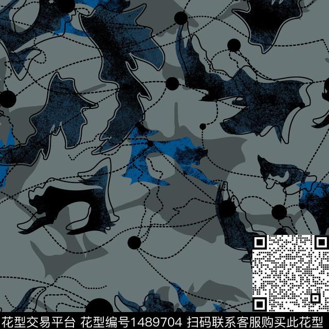 几何趋势花型抽象男装传统印花花型下载（图片编号: 1489704） - 瓦栏（Walan）