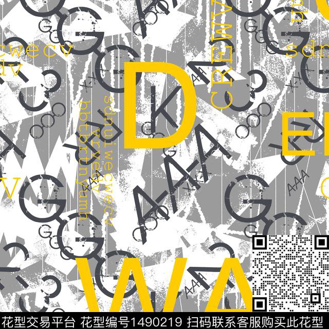 20211119-3-2.jpg - 1490219 - 几何 趋势花型 字母 - 传统印花花型 － 男装花型设计 － 瓦栏