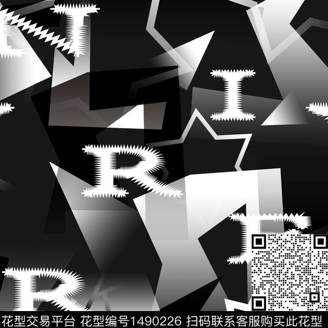 几何趋势花型抽象男装传统印花花型下载（图片编号: 1490226） - 瓦栏（Walan）