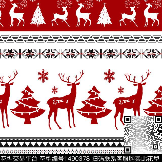 ZJY2022-0228-05A.jpg - 1490378 - 床品 圣诞 卡通 - 传统印花花型 － 床品花型设计 － 瓦栏
