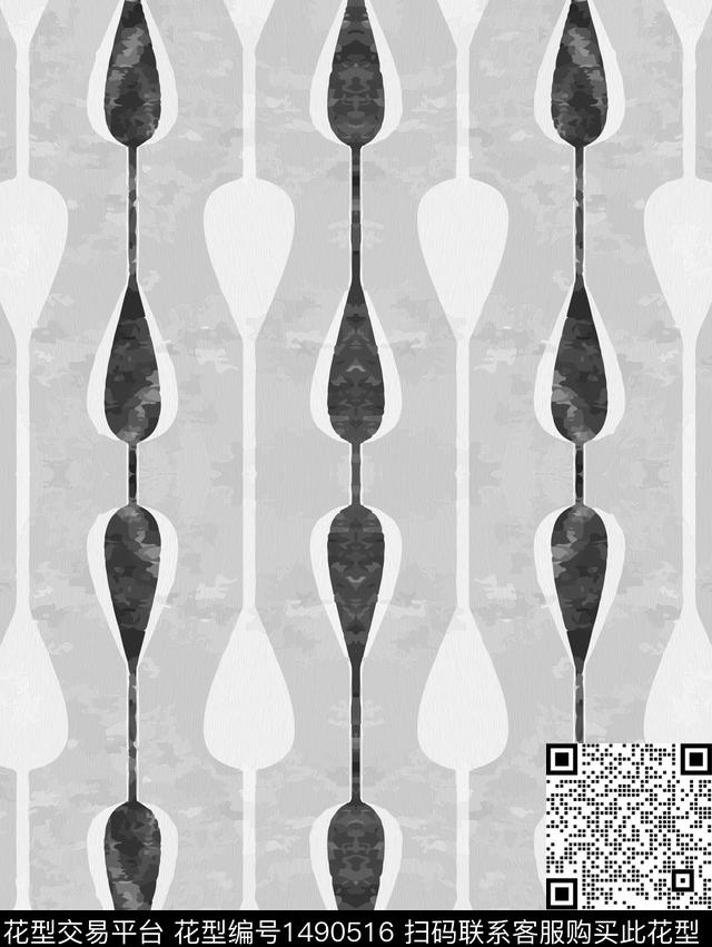 0412-5.jpg - 1490516 - 几何 黑白条纹 条纹 - 数码印花花型 － 女装花型设计 － 瓦栏