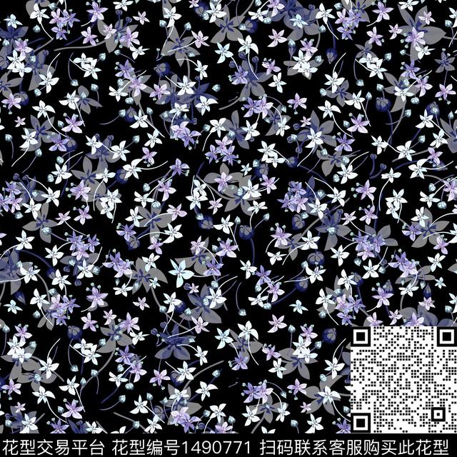 水彩绿植树叶肌理数码印花花型下载（图片编号: 1490771） - 瓦栏（Walan）